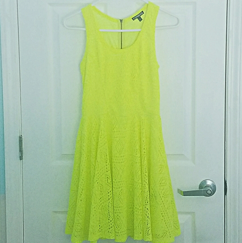 EXPRESS Neon Yellow Summer Dress